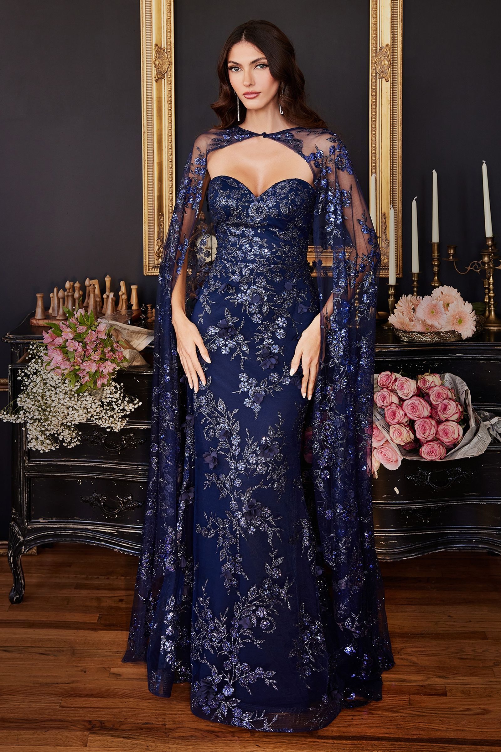 LaDivine CDJ834 Long Strapless Prom Dress