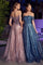 LaDivine J835 Long Off Shoulder Prom Dress