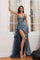 Prom Dresses Spaghetti Strap Long Prom Dress Lapis Blue
