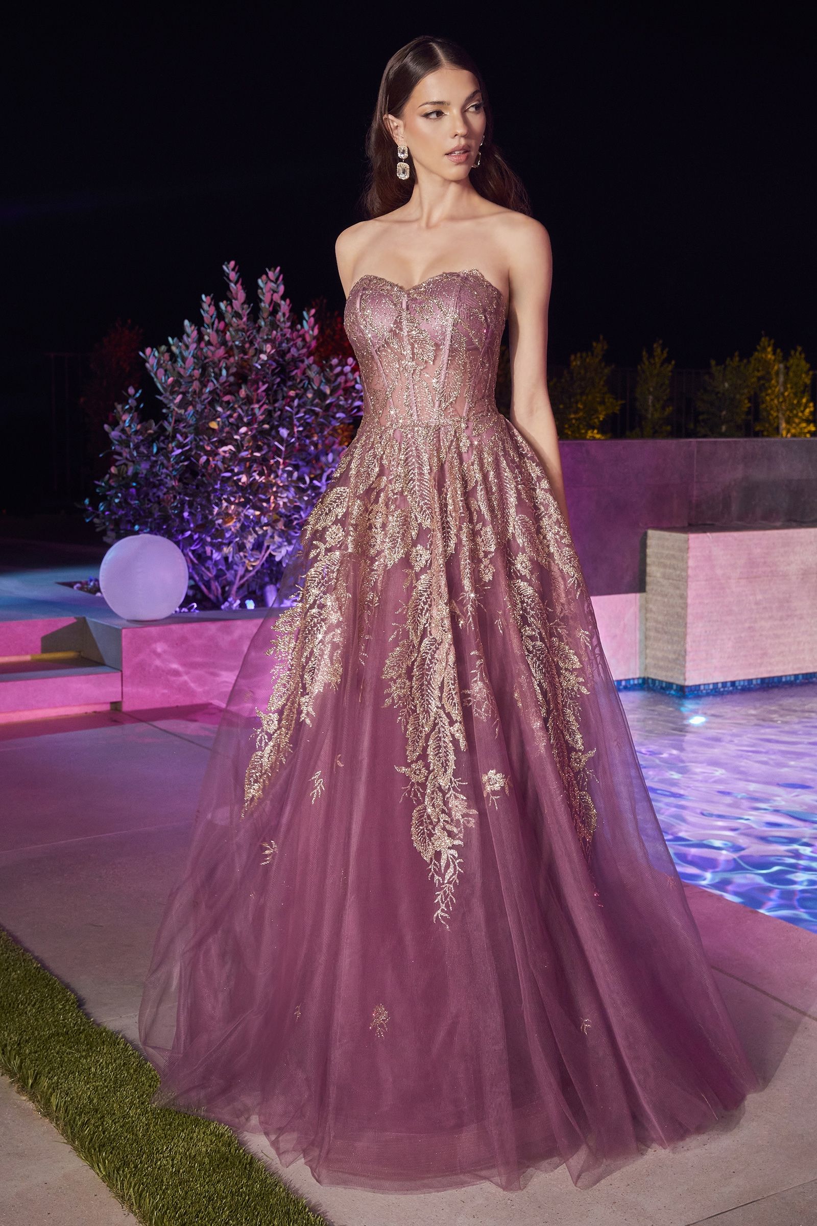LaDivine J852 Strapless Long Prom Dress