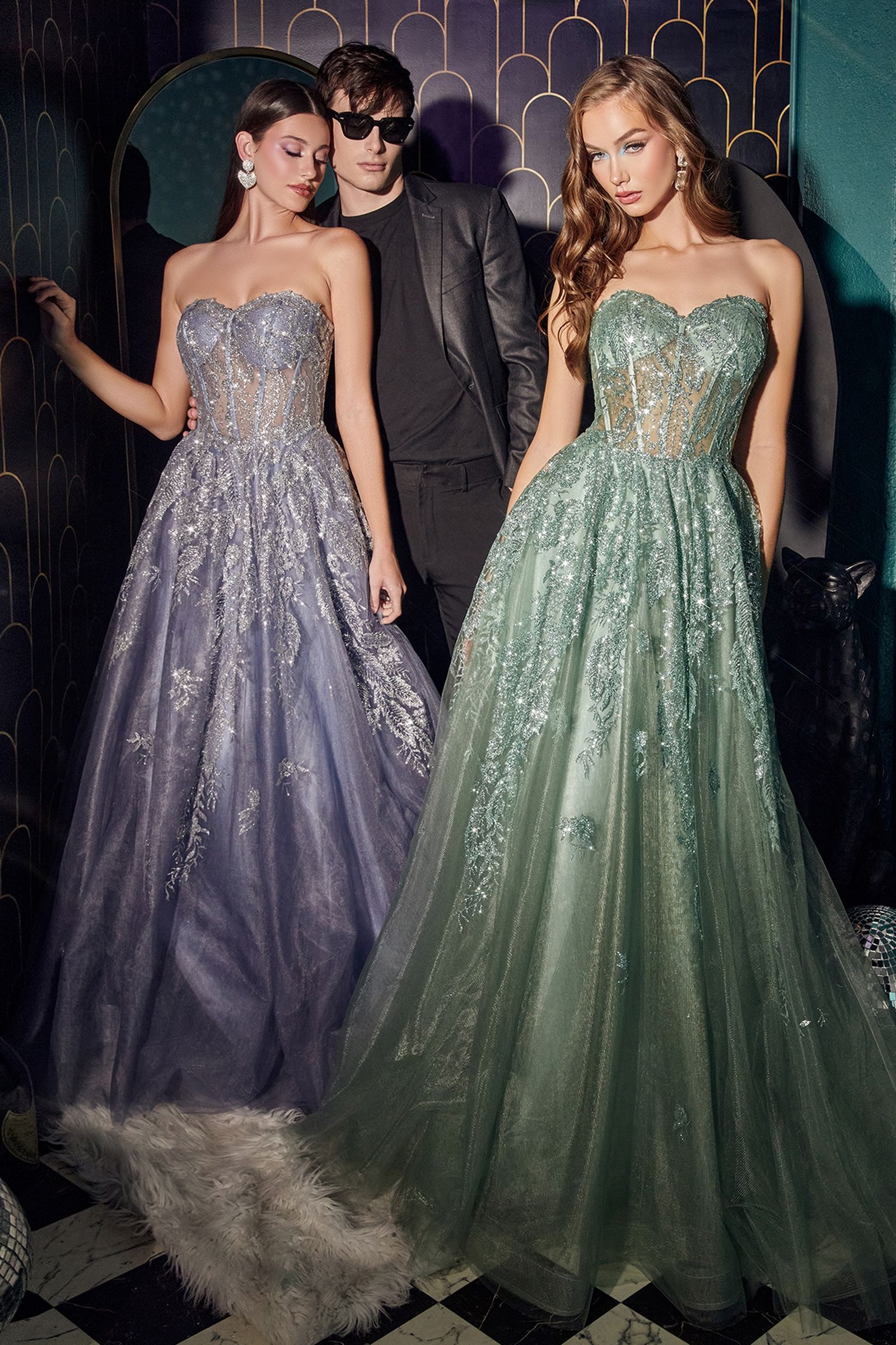 LaDivine J852 Strapless Long Prom Dress
