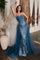 Prom Dresses Long Formal Glitter Overskirt Prom Gown Lapis Blue