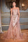 Prom Dresses Long Formal Glitter Overskirt Prom Gown Rose Gold