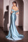 Prom Dresses Fitted Long Formal Slit Mermaid Prom Dress Smoky Blue