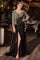 Prom Dresses A Line Long Formal Slit Bolero Prom Dress Black