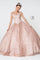 Jewel Accented Glitter Mesh Quinceanera Dress - The Dress Outlet Elizabeth K