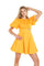 Cocktail Dresses Short Puff Shoulder Cutout Mini Dress Tangerine