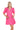 Cocktail Dresses Short V Neck Lace Trim Puff Shoulder Dress Fuchsia