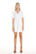 Cocktail Dresses Short V Neck Lace Trim Puff Shoulder Dress White
