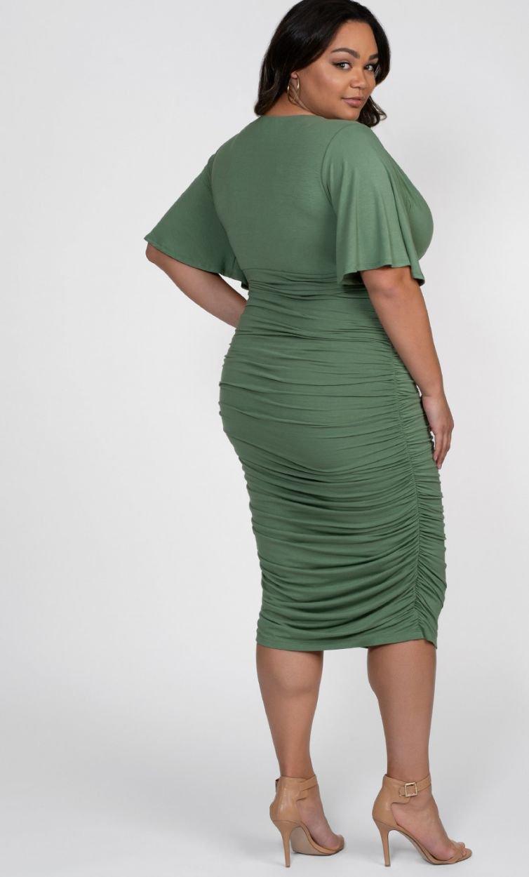 Kiyonna Fitted Ruched Dress - The Dress Outlet Kiyonna