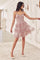 Cocktail Dresses Short Glitter Cocktail Printed A Line Dress Dusty Rose