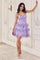 Cocktail Dresses Short Glitter Cocktail Printed A Line Dress Lavender