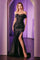 Prom Dresses Pleated Long Formal Glitter Prom Dress Black