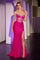 Prom Dresses Prom Long Formal Fitted Fringe Dress Fuchsia