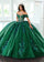 Quinceniera Dresses Long Ball Gown Sequin Quinceanera Dress Emerald