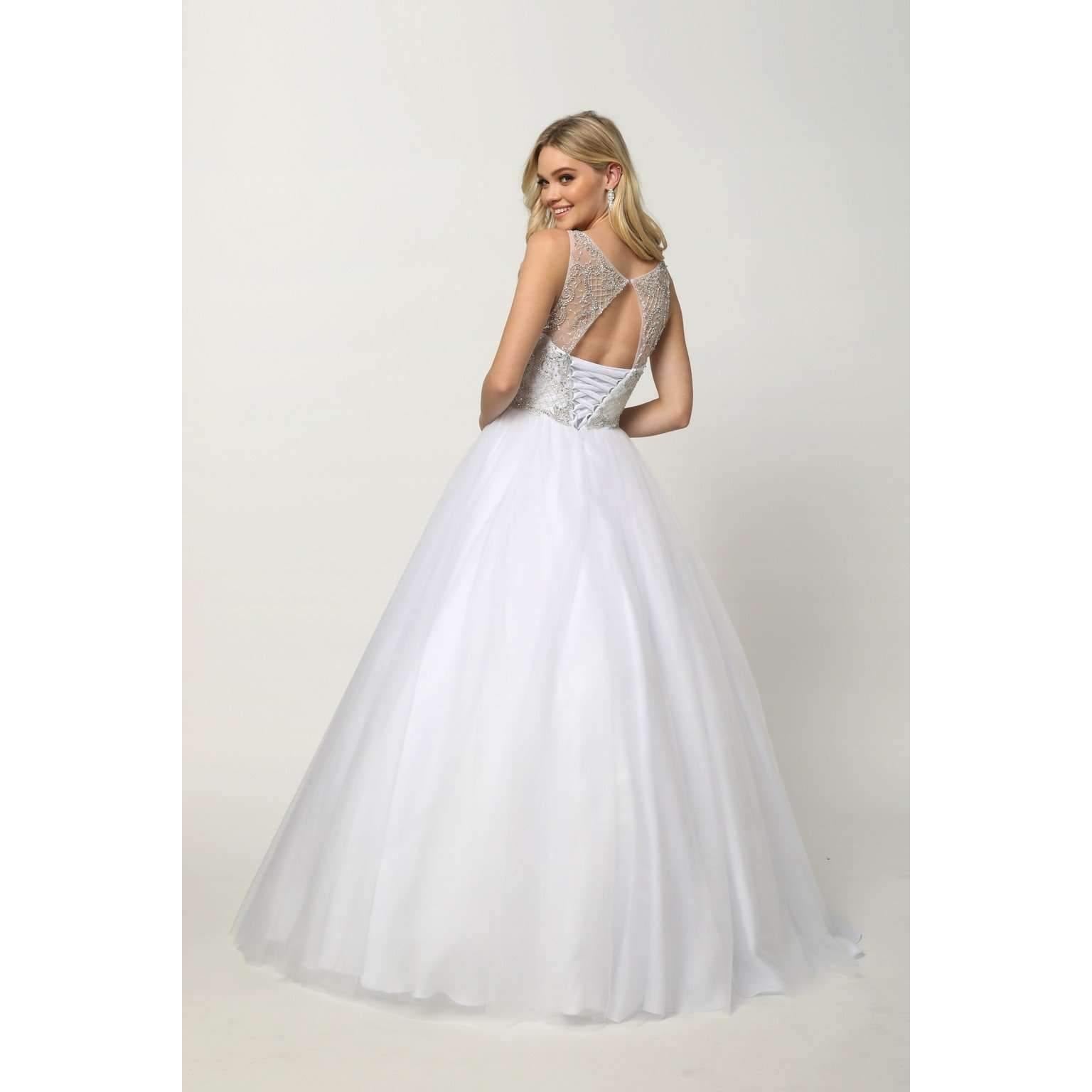 Long Ball Gown Beaded Quinceanera Dress - The Dress Outlet Juliet