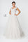Long Bridal Gown Cap Sleeve Wedding Dress - The Dress Outlet