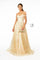 Floral Embroidery Long Prom A-Line Dress - The Dress Outlet Elizabeth K