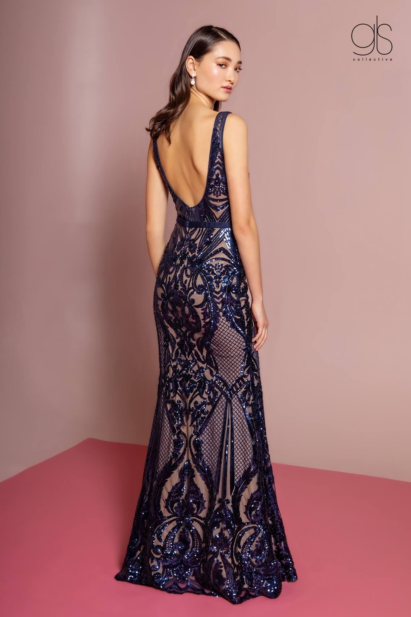 Long Formal Lace Evening Party Dress - The Dress Outlet Elizabeth K