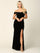 Long Formal Off Shoulder Velvet Evening Dress - The Dress Outlet