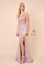 Long Formal Sleeveless Metallic Skirt Prom Dress Pink