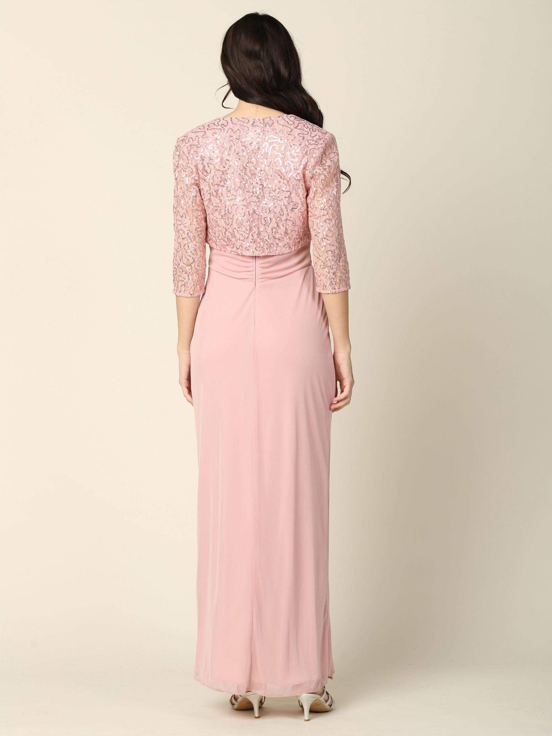 Long Mother of the Bride 2 Piece Formal Bolero Dress - The Dress Outlet
