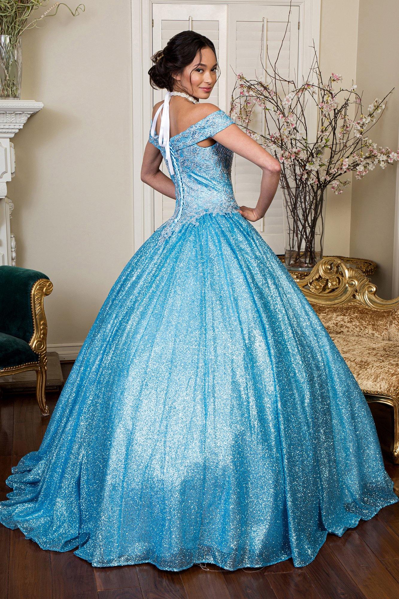 Long Off Shoulder Sweet 16 Quinceanera Dress - The Dress Outlet