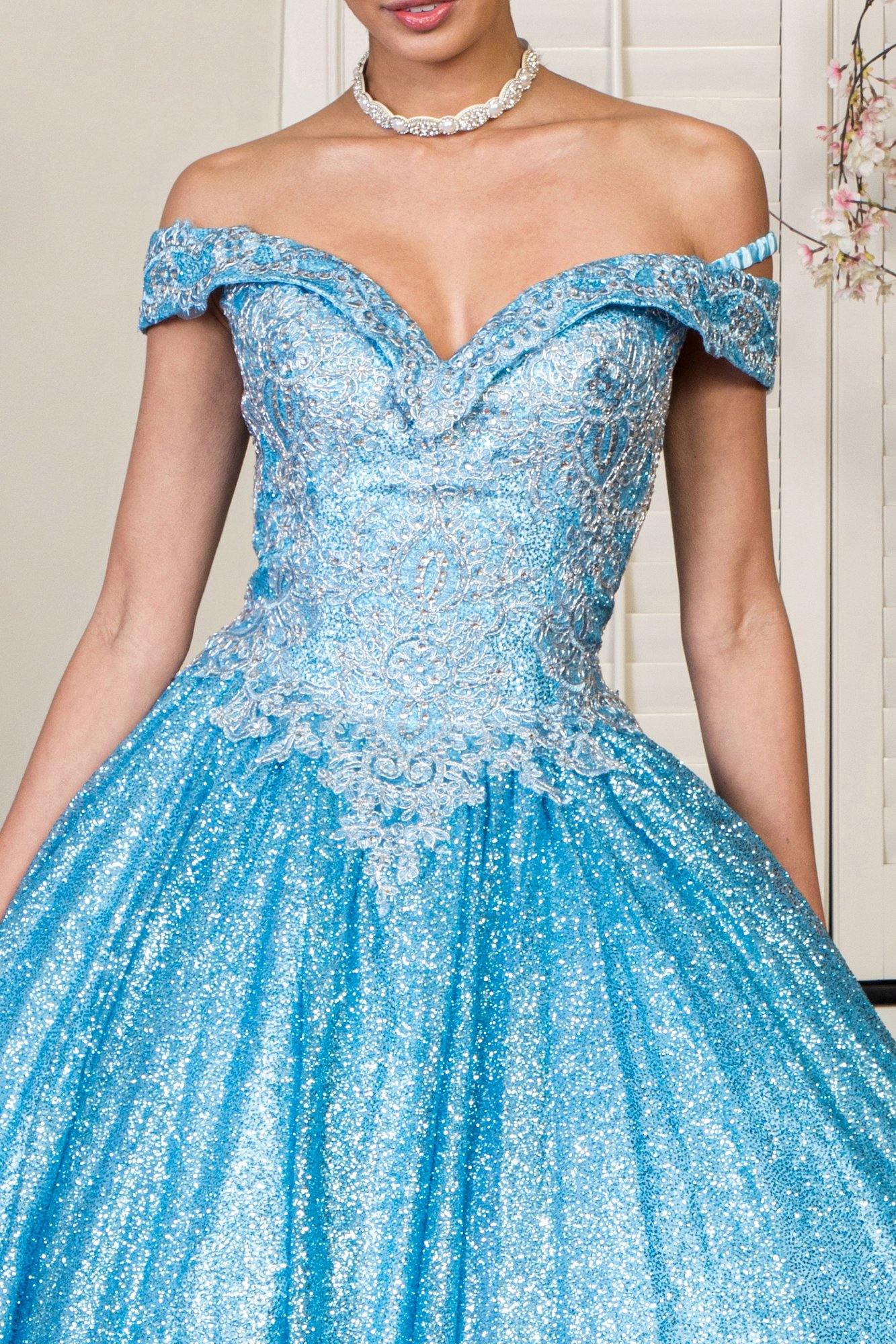 Long Off Shoulder Sweet 16 Quinceanera Dress - The Dress Outlet
