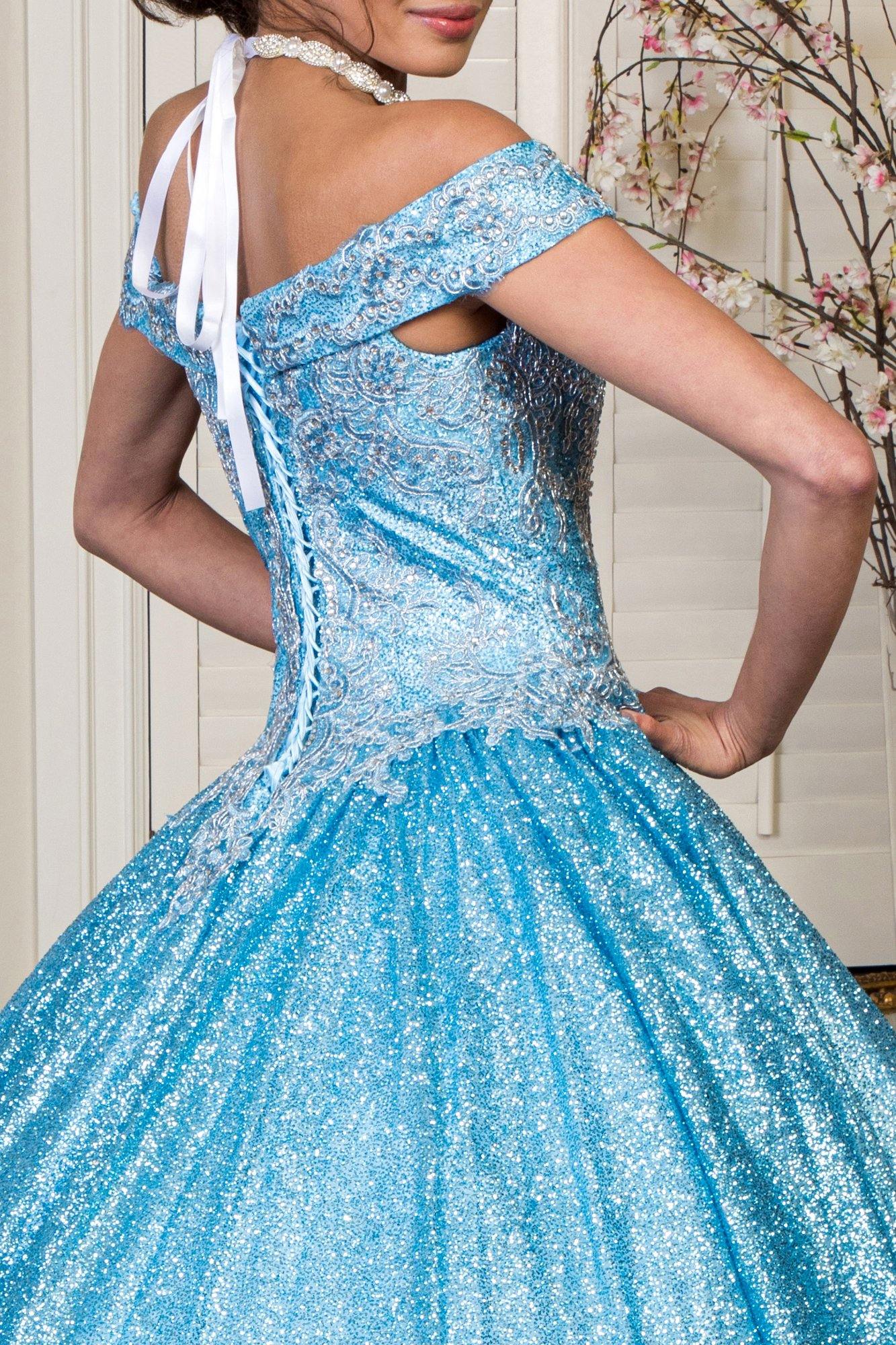 Long Off Shoulder Sweet 16 Quinceanera Dress - The Dress Outlet