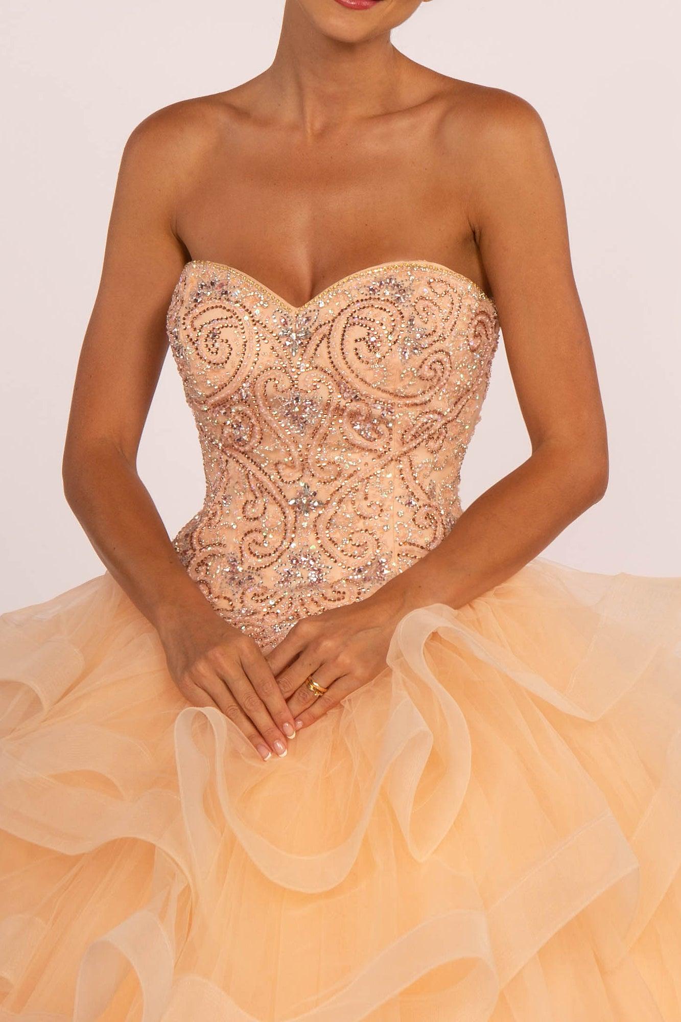 Long Prom Quinceanera Dress Sweet 16 - The Dress Outlet Elizabeth K