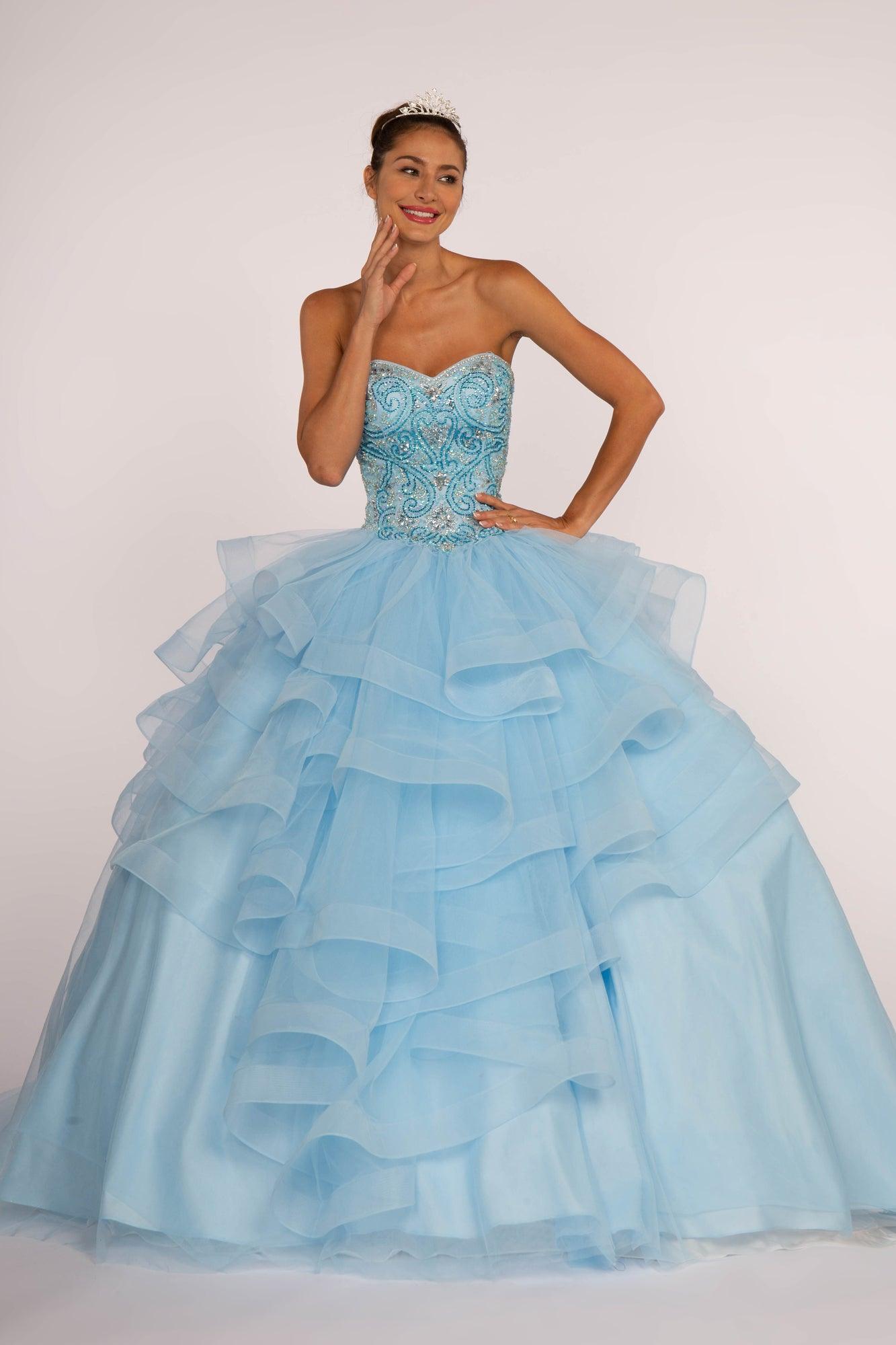 Long Prom Quinceanera Dress Sweet 16 - The Dress Outlet Elizabeth K