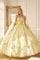 Long Quinceanera 3D Floral Cape Ball Gown - The Dress Outlet