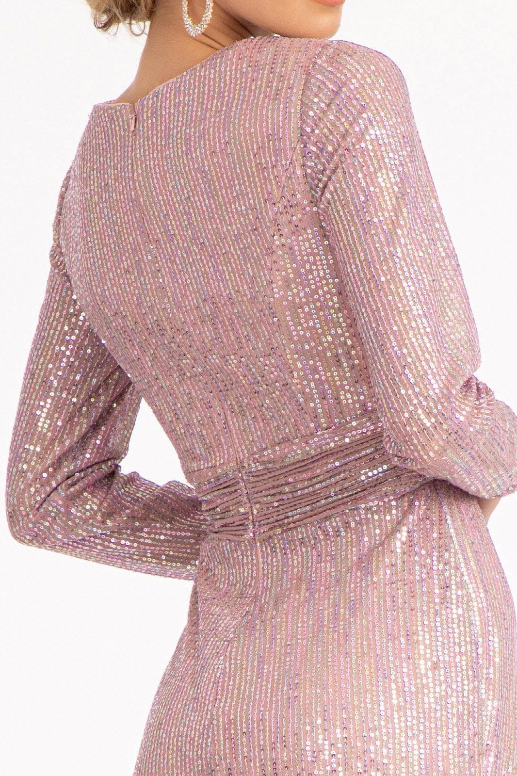 Long Sleeve Formal Mermaid Evening Dress - The Dress Outlet