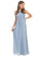 Long Sleeveless Bridesmaids Stretch Chiffon Dress - The Dress Outlet