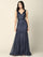 Long Sleeveless Fitted Formal Glitter Dress - The Dress Outlet