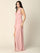 Long Sleeveless Formal Bridesmaids V Neck Dress - The Dress Outlet