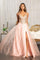 Long Sleeveless Formal Glitter Prom Slit Dress - The Dress Outlet