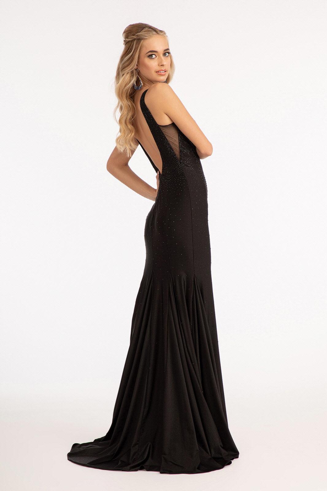 Long Sleeveless Formal Mermaid Fit Prom Dress - The Dress Outlet