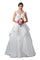 Long Sleeveless Off White Tiered Wedding Gown - The Dress Outlet