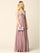 Long Spaghetti Strap Beaded Formal Chiffon Dress - The Dress Outlet