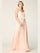 Long Spaghetti Strap Blouson Bridesmaids Dress - The Dress Outlet