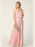 Long Spaghetti Strap Blouson Bridesmaids Dress - The Dress Outlet