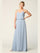 Long Spaghetti Strap Blouson Bridesmaids Dress - The Dress Outlet