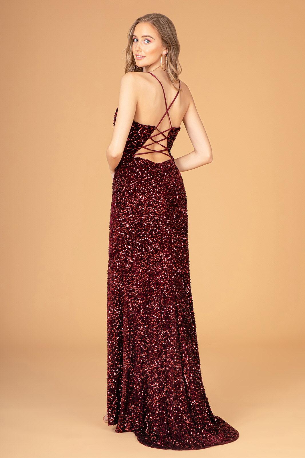 Long Spaghetti Strap Formal Prom Dress - The Dress Outlet