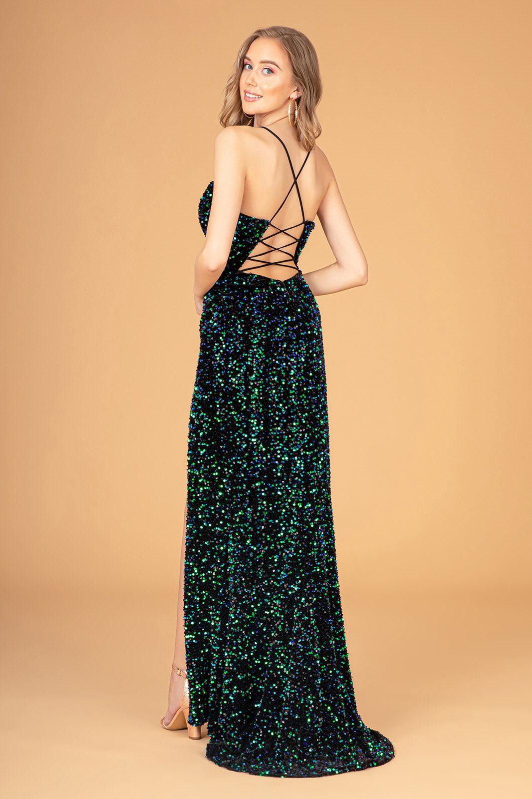 Long Spaghetti Strap Formal Prom Dress - The Dress Outlet