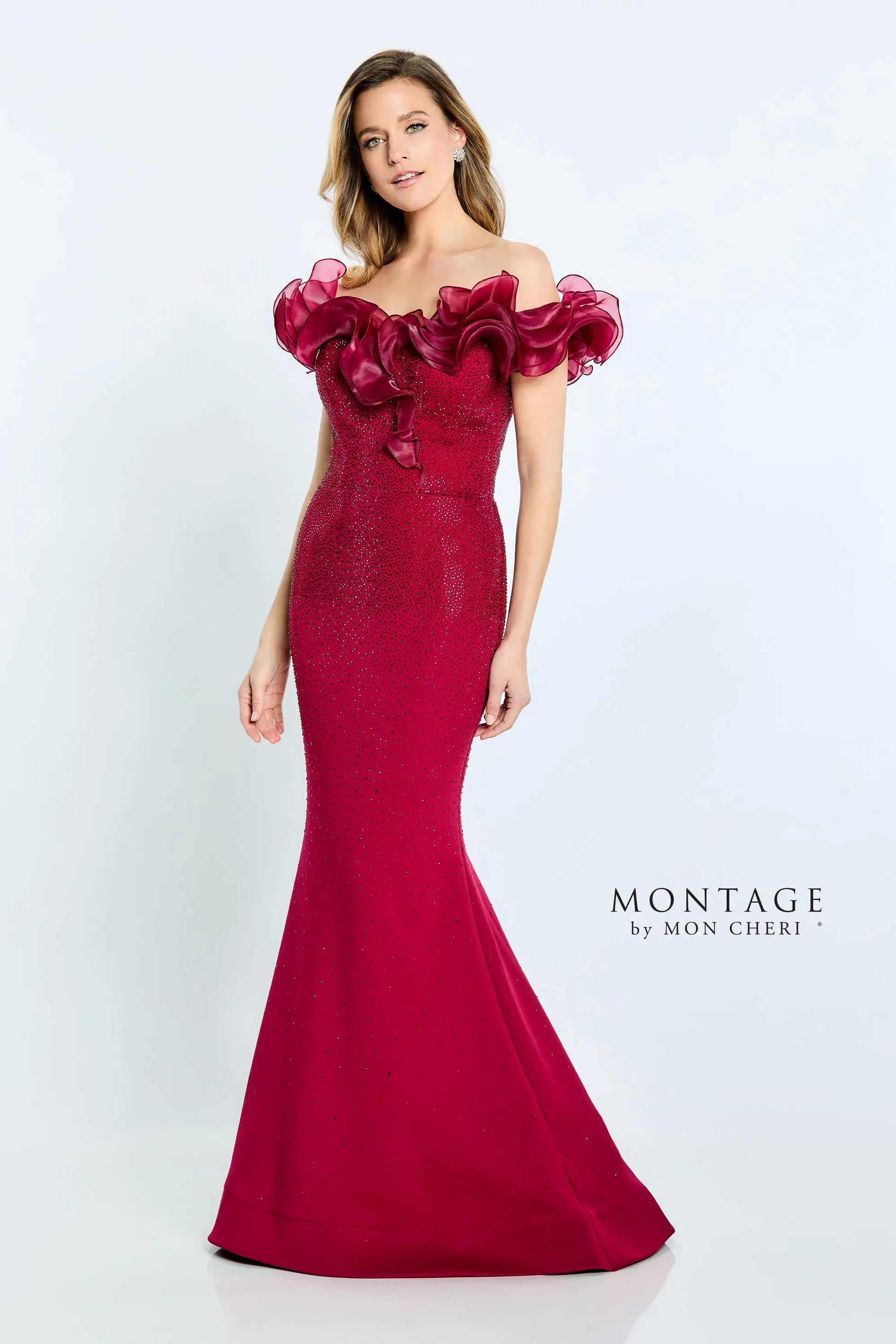 Formal Dresses Mermaid Long Formal Beaded Dress Wine