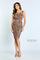Cocktail Dresses Short Beaded Knee Length Cocktail Dress Mocha