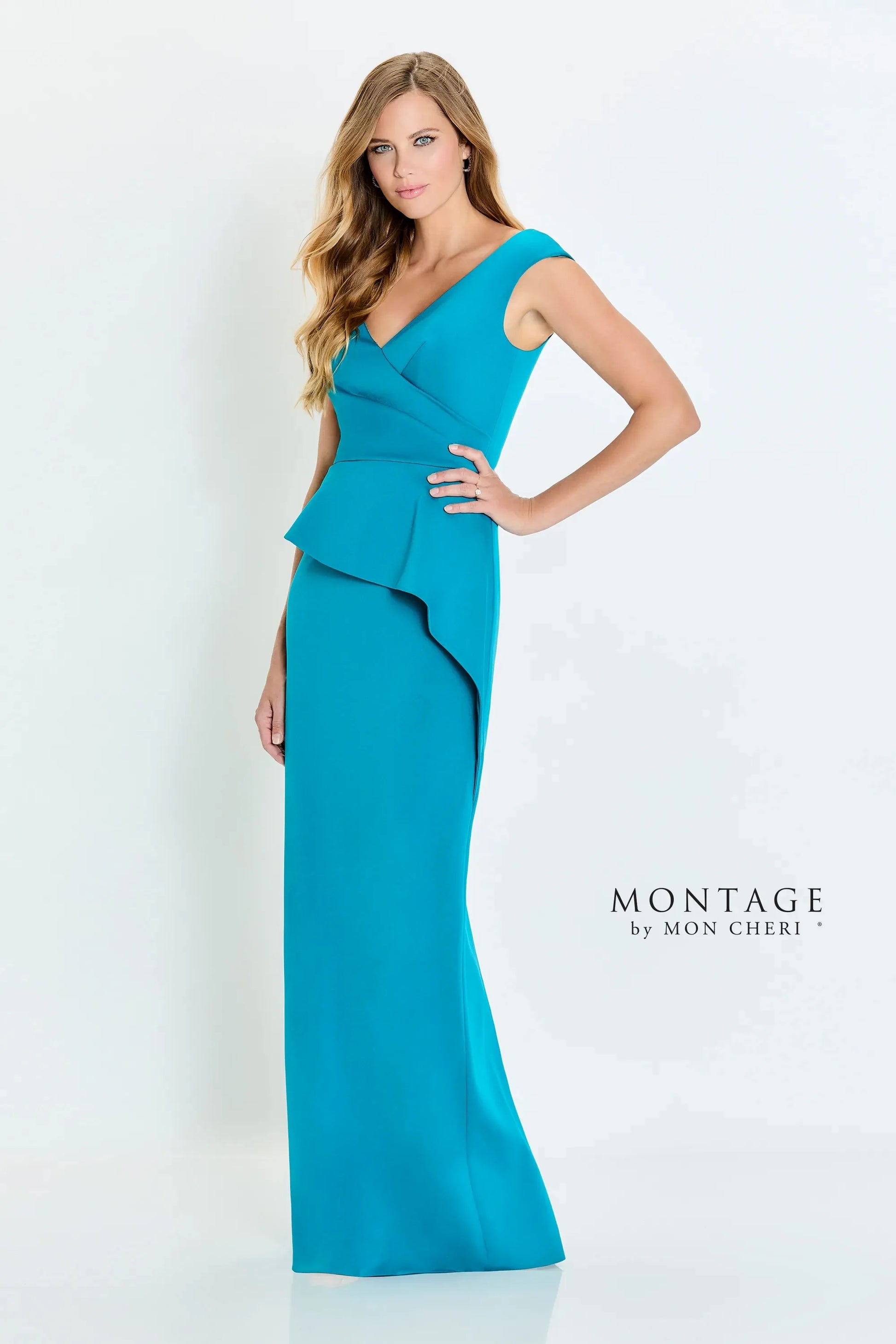 Formal Dresses Fitted Long Formal Pleated Evening Dress  Peacock