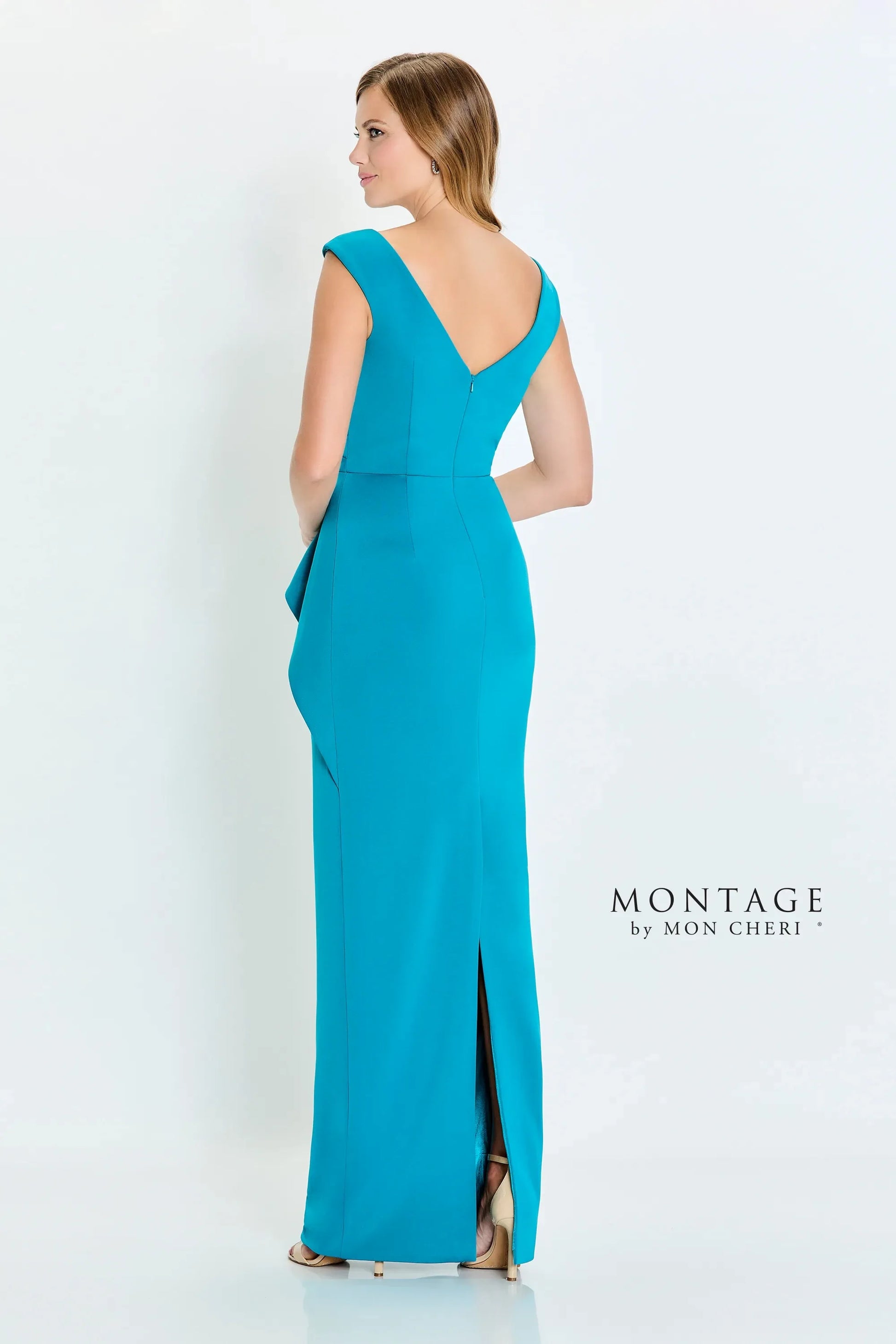 Formal Dresses Fitted Long Formal Pleated Evening Dress  Peacock