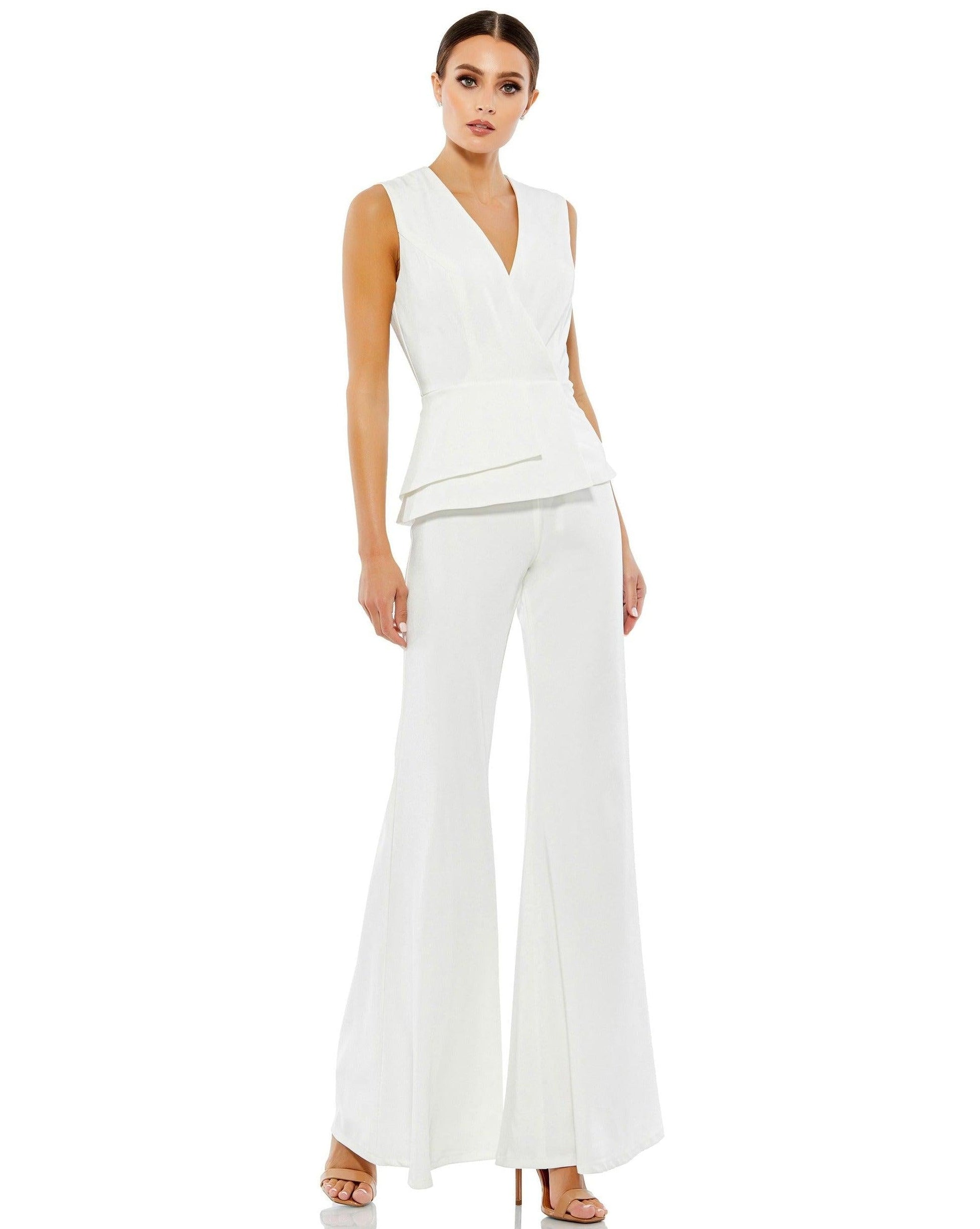 Mac Duggal Formal Sleeveless Peplum Jumpsuit 26602 - The Dress Outlet